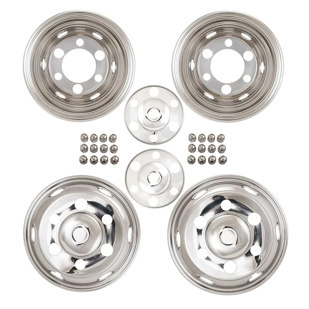 IWCN16I90 – COAST2COAST Wheel Simulator, Fits 16 Inch Dual Rear Steel Wheels Front And Rear Polished Stainless Steel ...